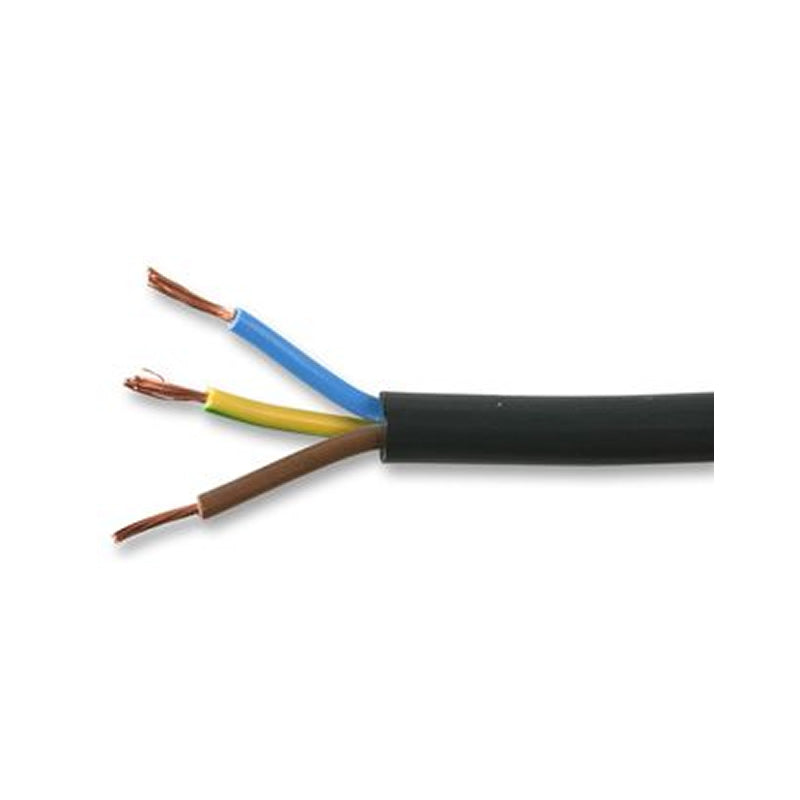 E/ CABLES 3 CORE POND FLEX CABLE 3183P 0.75MM BLACK10MTR