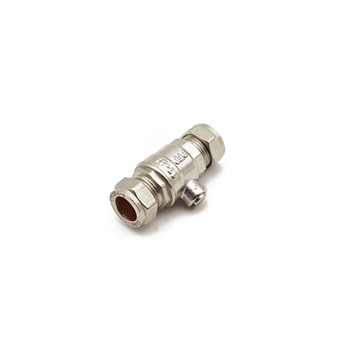 Iso valve straight 15mm CP full flow WRAS