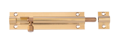 Barrel Bolt 4" Straight Brass  102x25mm