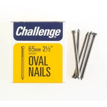 Challenge Oval Wire Nails - Bright Steel (Box Pack) 65mm