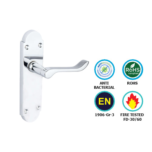 SHAPED SCROLL LATCH  HANDLE POLISHE CHROME