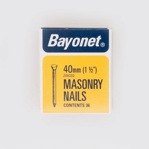 Bayonet Masonry Nails - Zinc Plated (Box Pack) 40MM