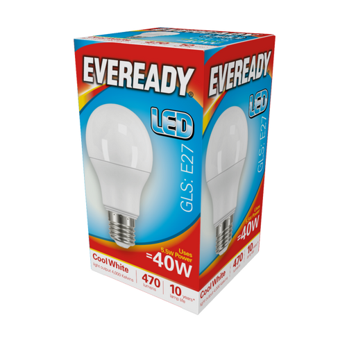 BULBS LED GLS 40W 480lm E27  COOL WHITE