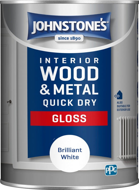 JOHNSTONES QUICK DRY GLOSS BRILLIANT WHITE