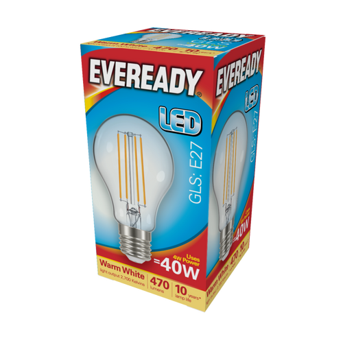 BULBS LED Filament GLS E27 470LM ES WARM WHITE