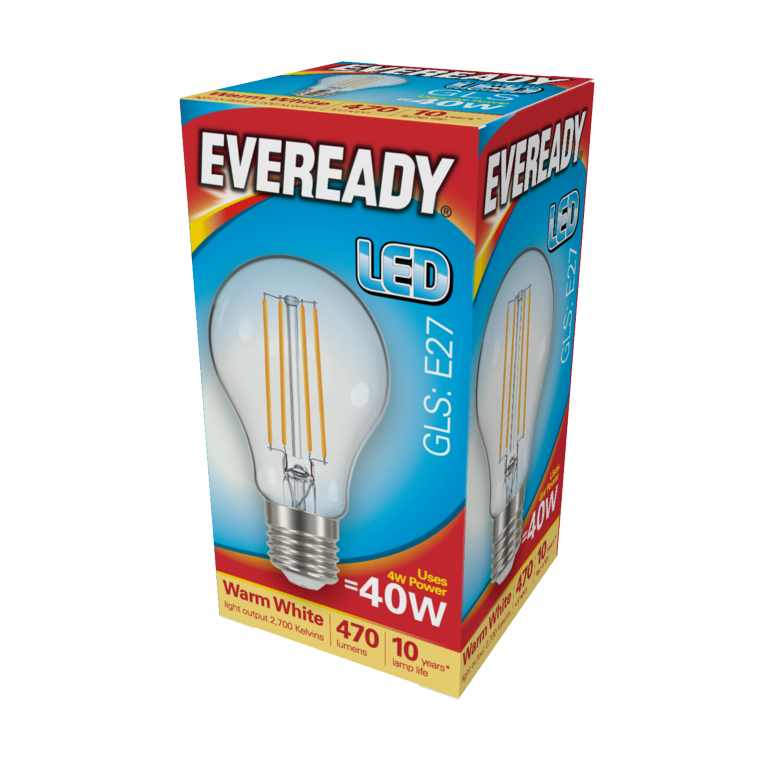 BULBS LED Filament GLS E27 470LM ES WARM WHITE