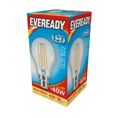 BULBS LED Filament GLS B22 470LM BC