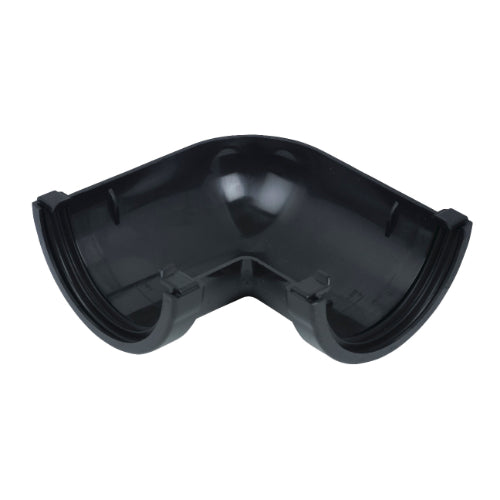 Floplast 112mm round 90 degree angle black RA1