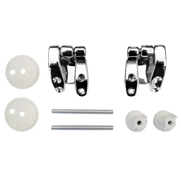 Standard wood WC seat hinge set - chrome