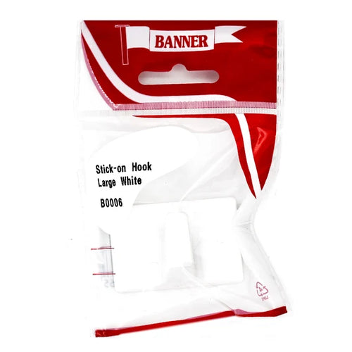 Stick-on Hook Large White