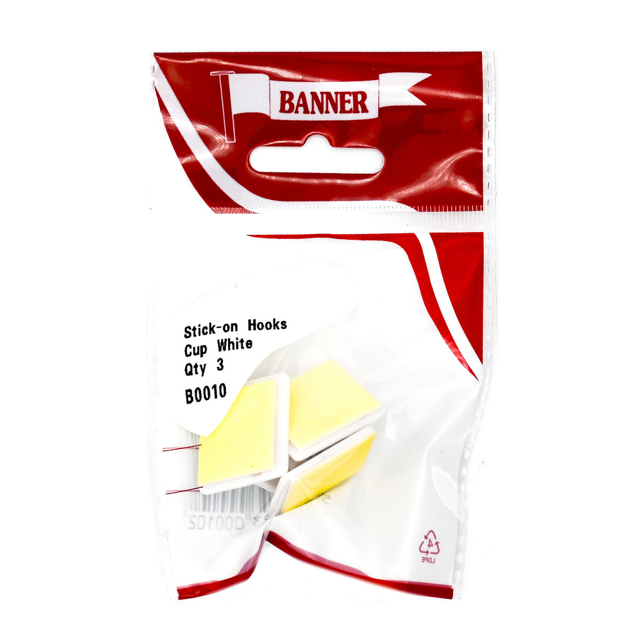 Stick-on Hooks Cup White