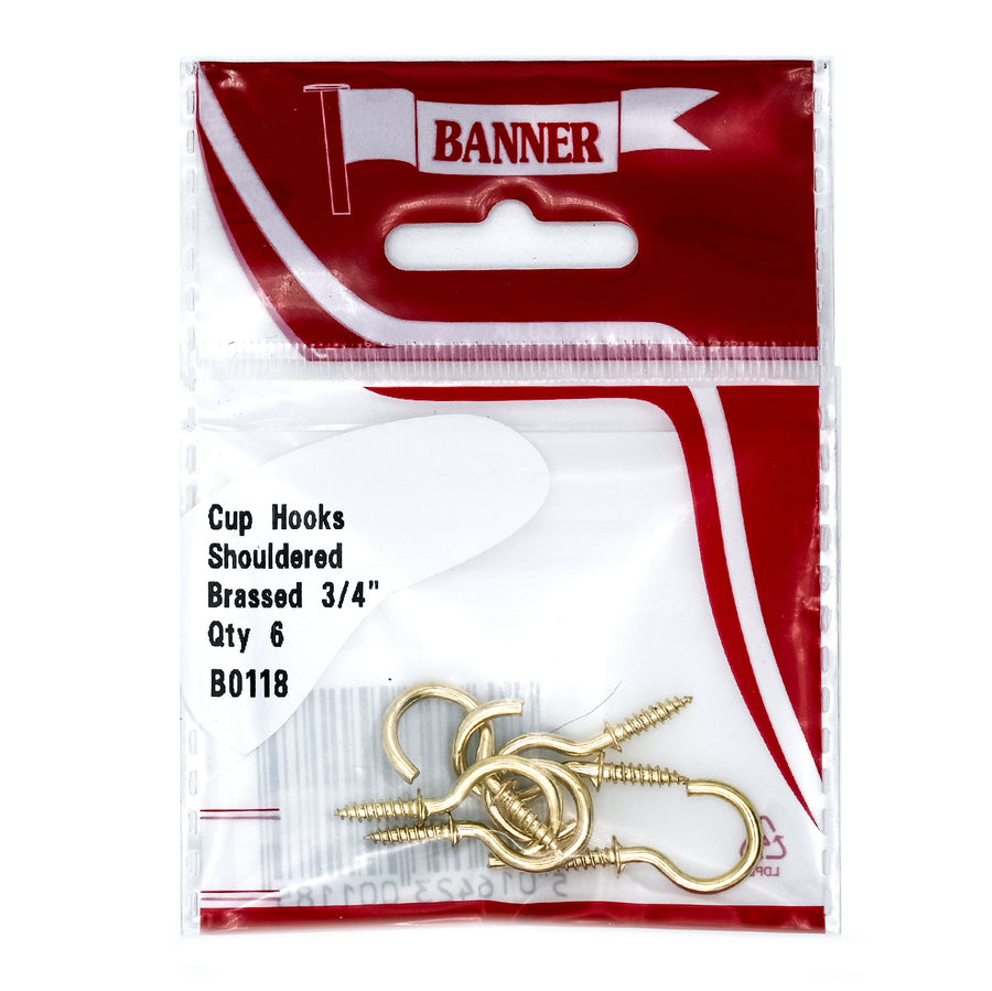 Cup Hooks Shouldered EB 3/4-inch