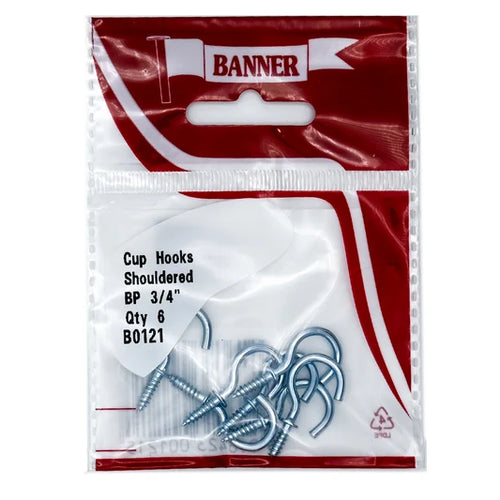 Cup Hooks Shouldered BP 3/4-inch