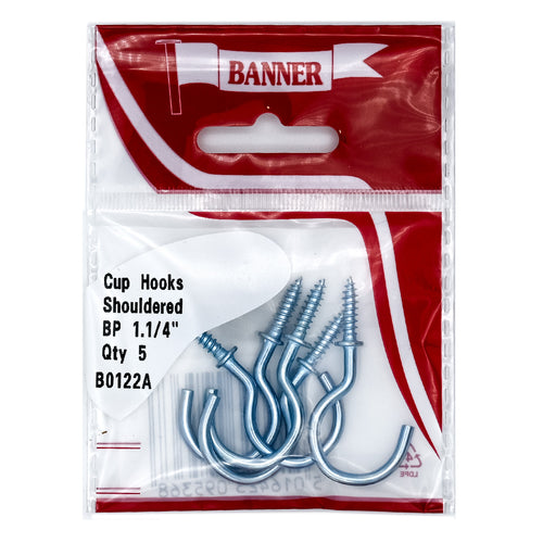 Cup Hooks Shouldered BP 1.1/4-inch