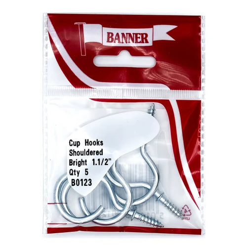 Cup Hooks Shouldered BP 1.1/2-inch