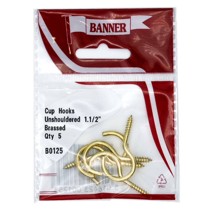 Cup Hooks Unshouldered EB 1.1/2-inch