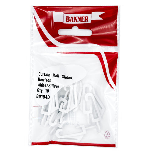C/RAIL GLIDES HARRISON WHITE  (10 Pack)