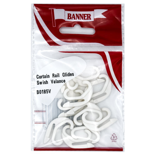 CURTAIN RAIL  GLIDES SWISH  VALENCE RAIL (10 Pack)