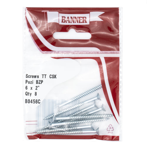 Screws Twin Thread CSK Pozi BZP 6 x 2-inch