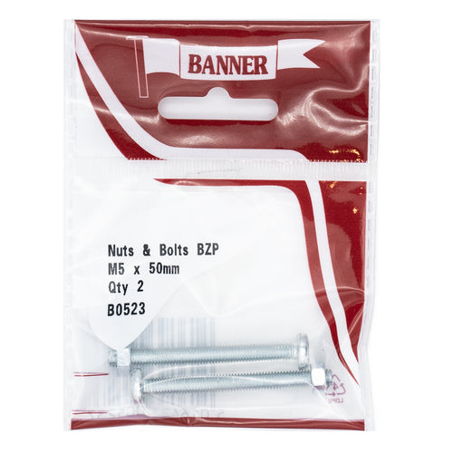 Nuts & Bolts Slotted Pan Head BZP M4 x 50mm (3 Pack)