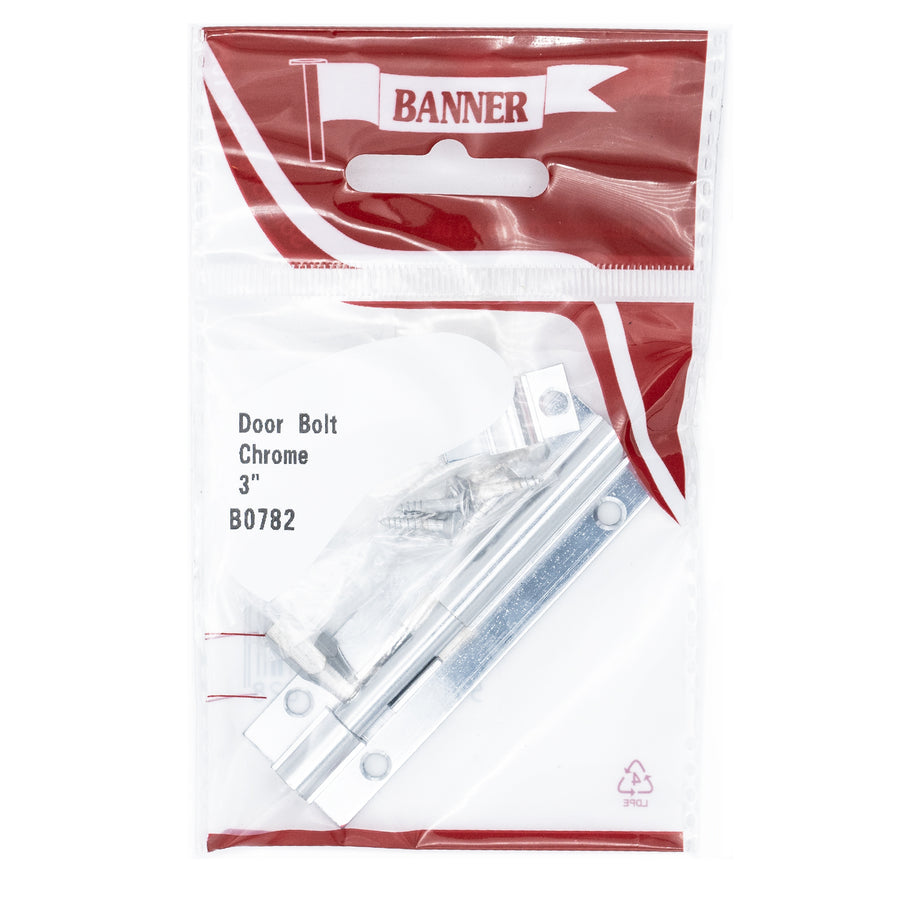 Door Bolt Chrome 3-inch