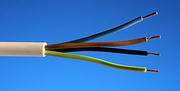 E/ CABLES 4 CORE ROUND FLEX CABLE 3184Y 1.0MM WHITE 10MTR