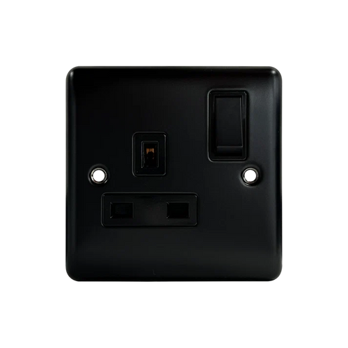 1G 13A DP Switched Socket Matt Black