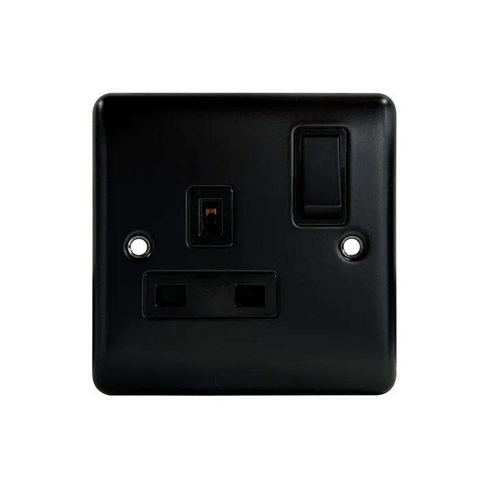 1G 13A DP Switched Socket Matt Black