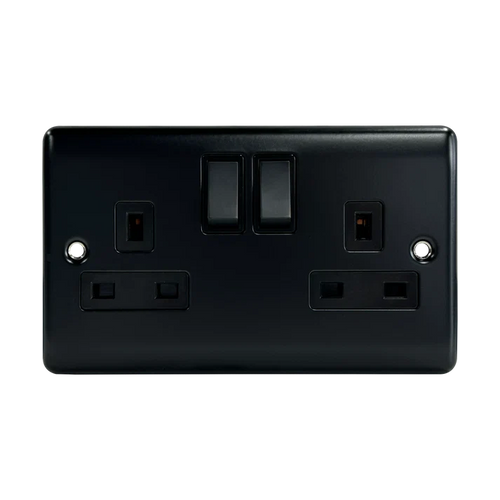 2G 13A DP Switched Socket Matt Black