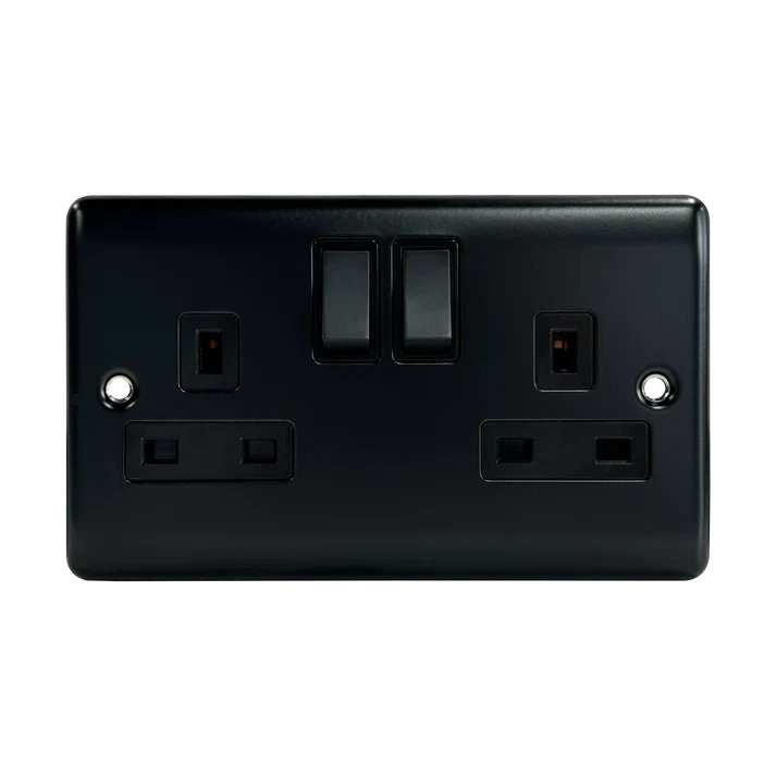 2G 13A DP Switched Socket Matt Black