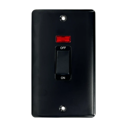 2G 45A DP Switch c/w Neon Matt Black