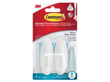 Bathroom Hooks (Pack 2)  Medium
