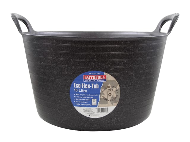 Eco Flex Tub 15 litre - Recycled Black