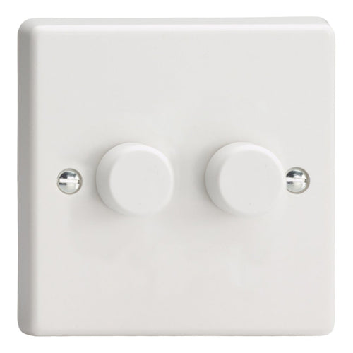DIMMER  2GANG 2-WAY PUSH ON/OFF ROTARY LED