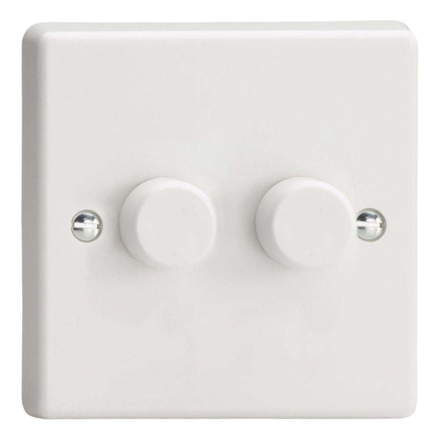 DIMMER  2GANG 2-WAY PUSH ON/OFF ROTARY LED