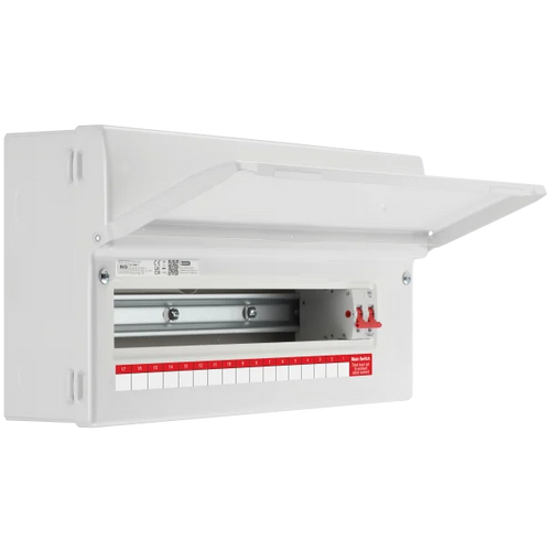 Consumer Unit 19 Module 17 Way Unpopulated with 100A Main Switch  CF19M17