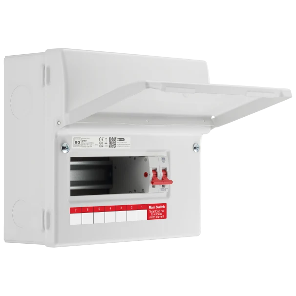 Consumer Unit 9 Module 7 Way Unpopulated with 100A Main Switch CF9M7