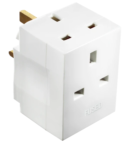 ELECTRICAL ADAPTOR 3 Sockets, 13A, White