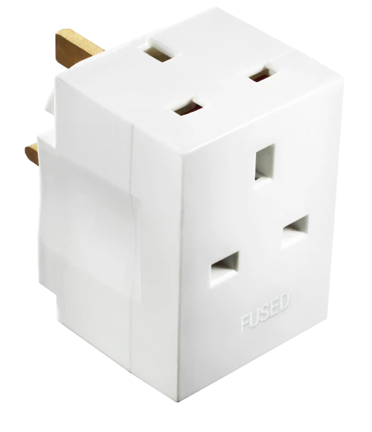 ELECTRICAL ADAPTOR 3 Sockets, 13A, White