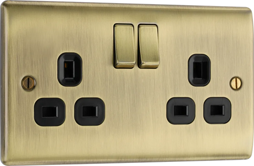 DOUBLE SOCKET  ANTIQUE  BRASS