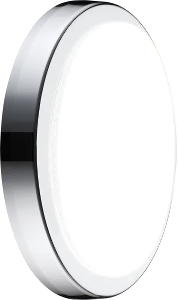 DECORATIVE INDOOR BULKHEAD 220MM WHITE & CHROME  BEZEL