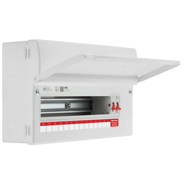 Consumer Unit 16 Module 14 Way Unpopulated with 100A Main Switch CF16M14