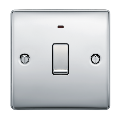 20A, double pole, with indicator POLISHED  CHROME