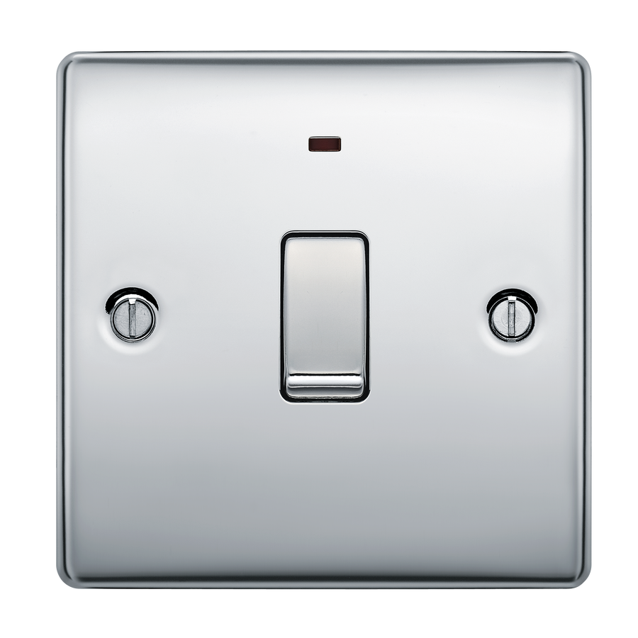 20A, double pole, with indicator POLISHED  CHROME