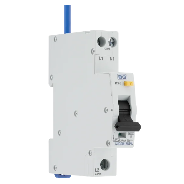 BG 16A 30mA B Curve Type A RCBO Double Pole 1 Module