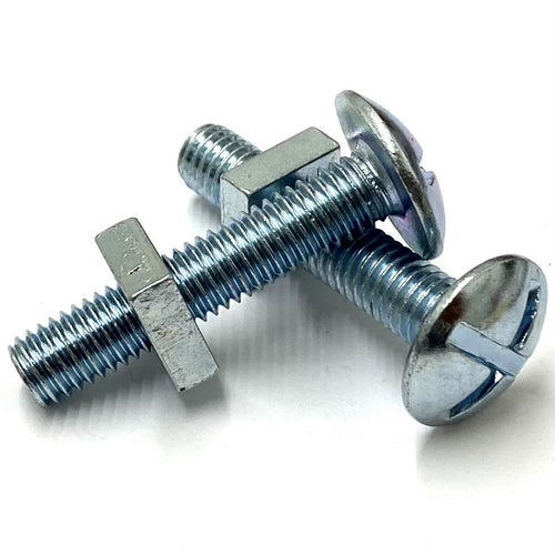 ROOFING  BOLT  AND  NUT  M6 X 40MM  BZP   (20 Pack)