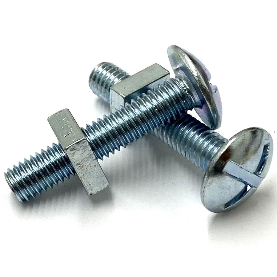 ROOFING  BOLT  AND  NUT  M6 X 25MM  BZP   (20 Pack)