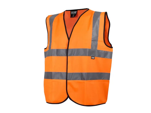 HI-VIS  WAISTCOAT ORANGE  LARGE