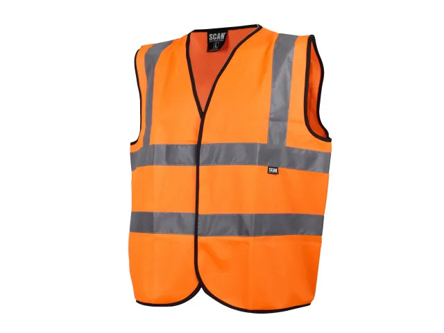 HI-VIS  WAISTCOAT ORANGE  EXTRA LARGE