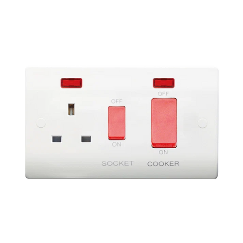 45A DP Cooker Control Unit c/w Neon